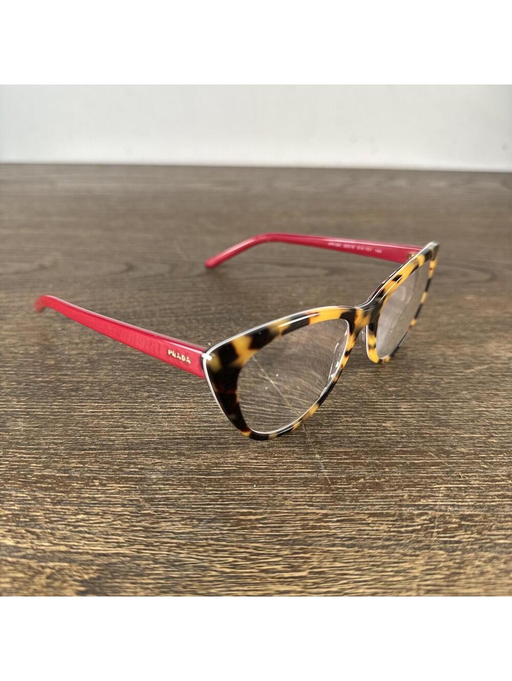 PRADA Eyeglasses VPR05X 514-1O1 Italy Brown Tortoise/Red  FRAMES ONLY 51-18-140